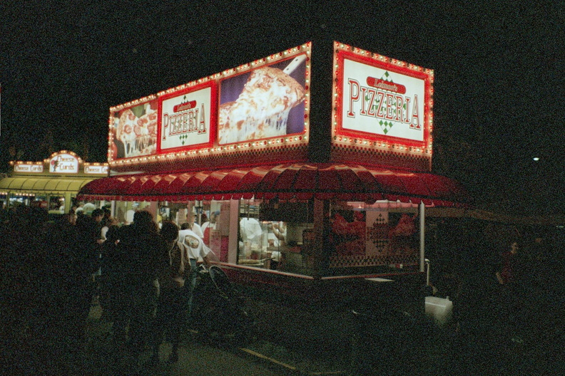 Food stand at night